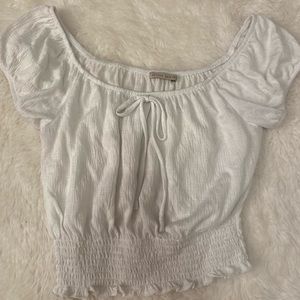 white puff sleeve top